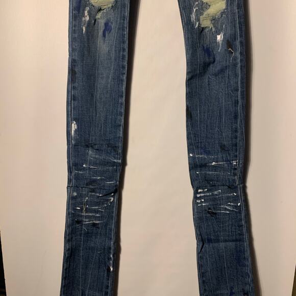 Si Tu Veux Superstack Indigo Wash Mens Jeans Size 28 - Picture 2 of 8